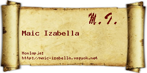 Maic Izabella névjegykártya